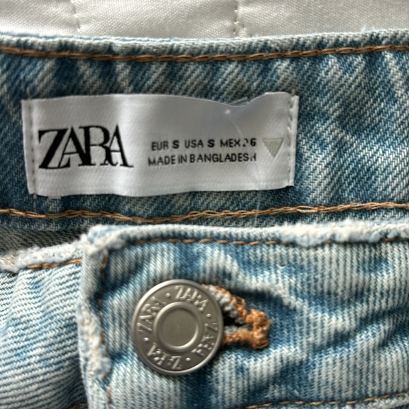 Zara Blue Denim Women’s Cropped Spaghetti Strap Vacay Summer Sz S NWT - Picture 3 of 4